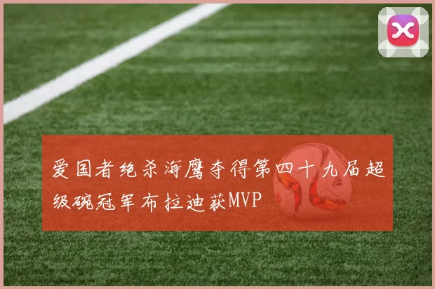 爱国者绝杀海鹰夺得第四十九届超级碗冠军布拉迪获MVP